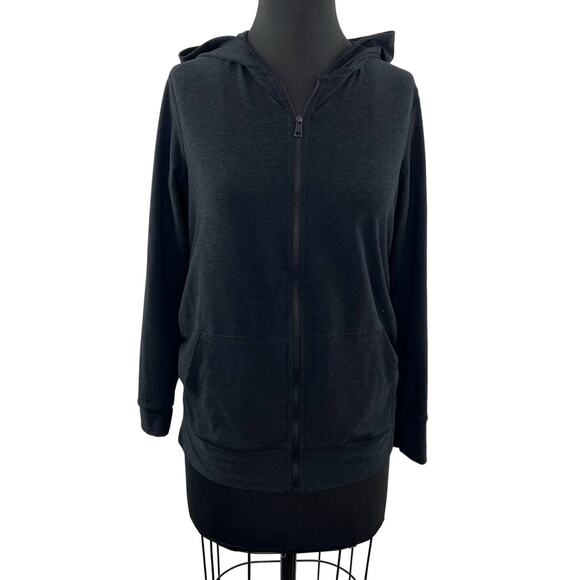 Beyond the Bump Women's Gray Full Zip Front Pocket Everyday Hoodie Jacket XS - Picture 2 of 9